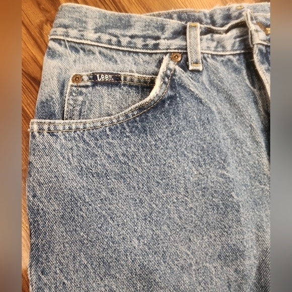 Vtg Lee Jeans Mens 33x31 Straight Leg Union Made USA Mid-rise Leather Patch - Picture 7 of 13